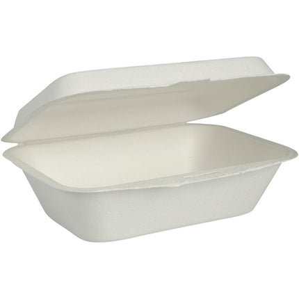 Menübox, Bagasse, Ungeteilt, Weiß