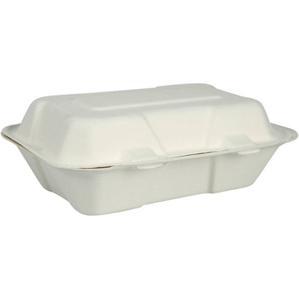 Menübox, Bagasse, Ungeteilt, Weiß