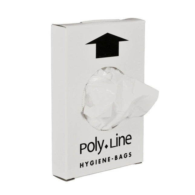 Hygienebeutel, 12,5 x 24,5 cm, 15 my HDPE, Weiß    | Karton (25 Packungen)