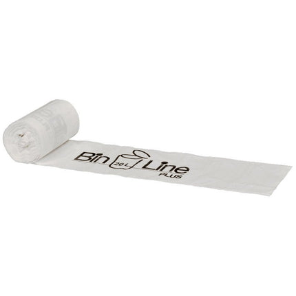Bin Line Beutel Plus 20 L, 355x775 mm, 20 my LLDPE, Weiß    | Rolle (15 Beutel)