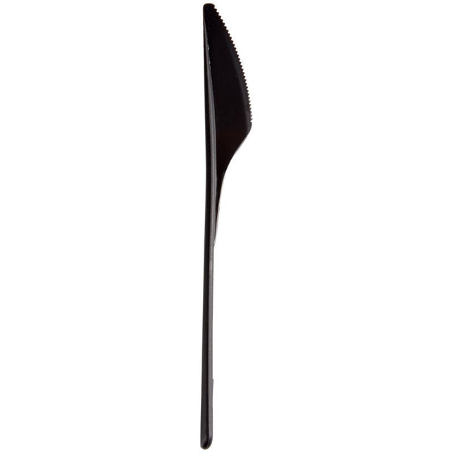 Mehrweg Messer, 18,7cm, schwarz, PP   | Packung (50 Stück)