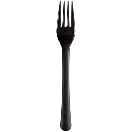 Mehrweg Gabel, 18cm, schwarz, PP   | Packung (50 Stück)