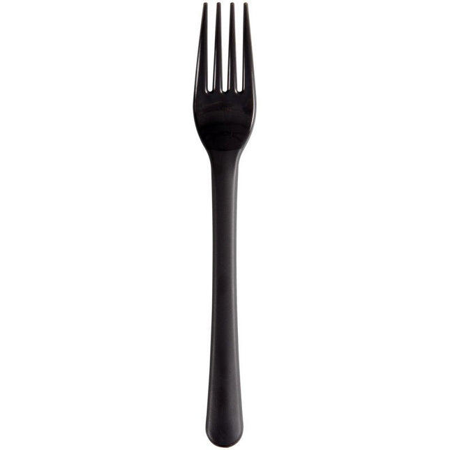 Mehrweg Gabel, 18cm, schwarz, PP   | Packung (50 Stück)