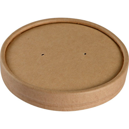 Deckel für Schale, ø 9,7 cm, Kraft/PE, Braun   | Packung (25 Stück)