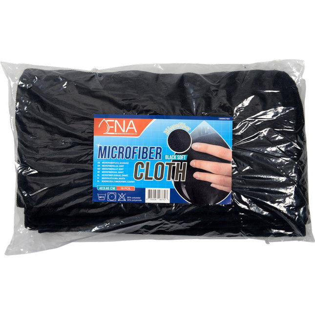 Mikrofasertuch, ENA Soft, 40x40 cm, Schwarz    | Packung (10 Stück)