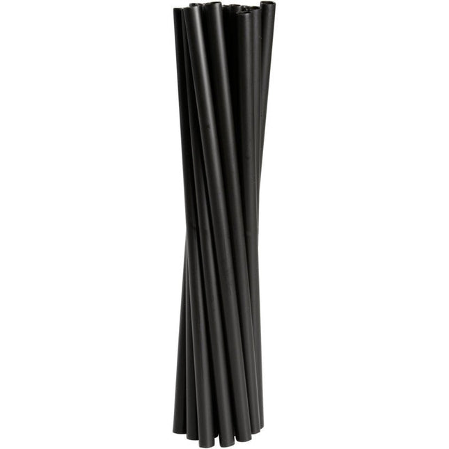 Mehrweg Trinkhalme, 19 cm, ø 6 mm, Schwarz, PP   | Packung (250 Stück)