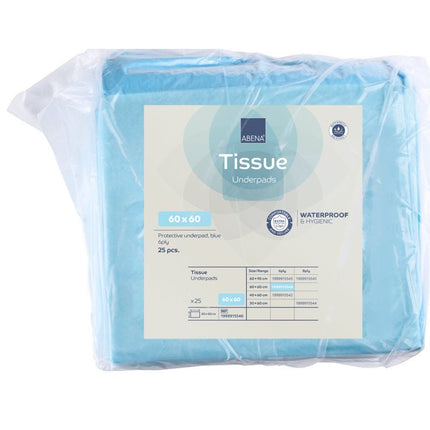 Einweg-Unterlage, ABENA Tissue, 6-lagig, 60x60 cm, Blau   | Packung (25 Stück)