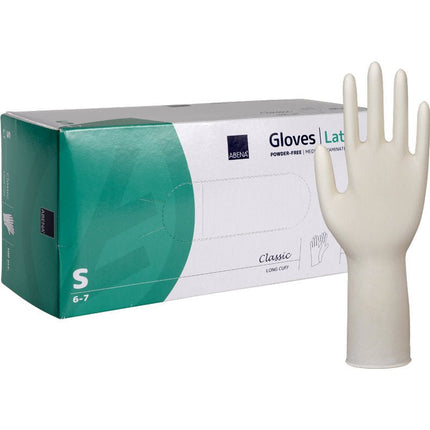 Latex-Handschuhe Classic, Puderfrei, Lang, Natur