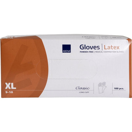 Latex-Handschuhe Classic, Puderfrei, Lang, Natur