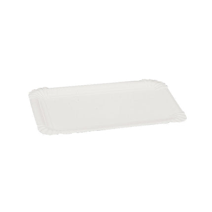 Pappteller Eckig, 13x20 cm, Weiß   | Packung (250 Stück)