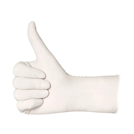 AMPri BASIC-PLUS Latexhandschuhe gepudert, weiß | Box (100 Stück)