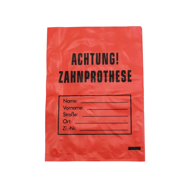 AMPri LDPE Zahnprothesenbeutel rot 17 x 24 cm | Karton (1 Packung)
