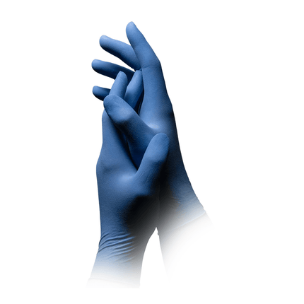 AMPri MED-COMFORT BLUE Latexhandschuhe puderfrei, blau | Box (100 Stück)