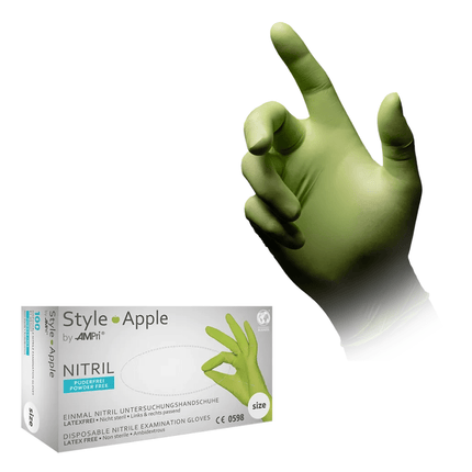 AMPri STYLE APPLE Nitrilhandschuhe puderfrei by MED-COMFORT, Apfelgrün