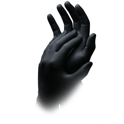 AMPri SolidSafety High Grip Black Nitril Chemikalienschutzhandschuhe Schwarz S - XXL