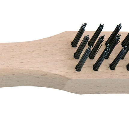 Drahtbürste 3-reihig mit Holzgriff – 0,35 mm glatte Stahldrähte von CONEL