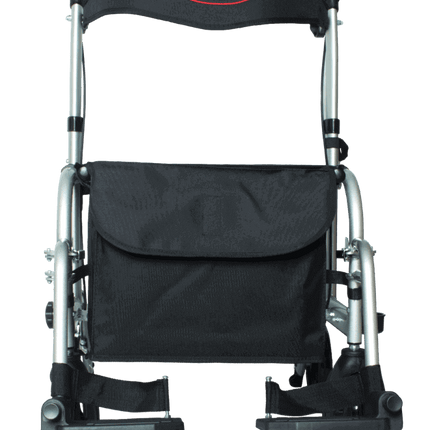 Transportrollator mit Sitz & Fußstützen Aluminium faltbar – AT51005