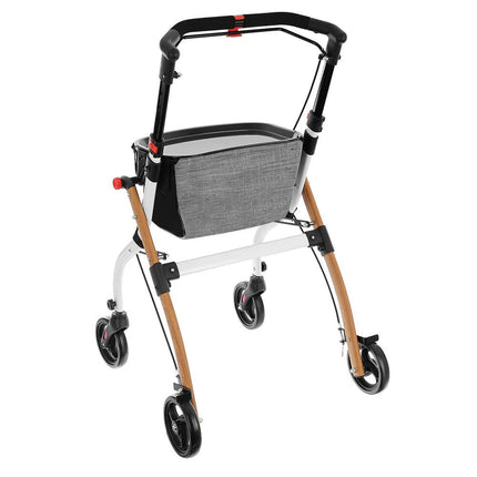 Indoor Rollator Halbholz-Optik – 6,7 kg, faltbar & bis 120 kg belastbar