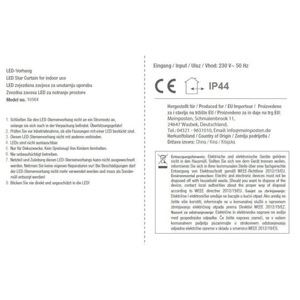 Lichterkette Weihnachtsdeko Tannenbaum Stern 138 LED Innen Außen Sternenvorhang