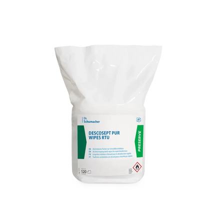 Dr. Schumacher Descosept Pur Wipes RTU Desinfektionstücher - 120 Tücher | Packung (120 Stück)