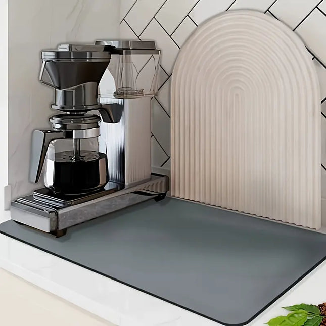 Schnell trocknende Abtropfmatte Grau – Rutschfest & Saugfähig für Camper