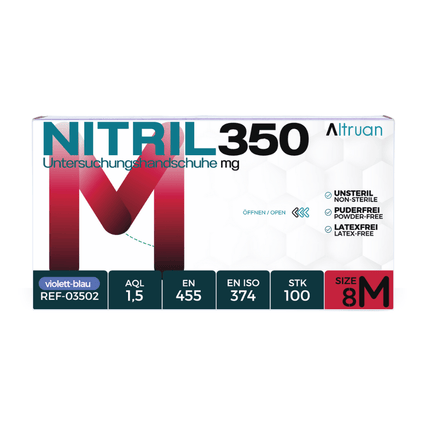 Altruan NITRIL350 Nitril Handschuhe, Einmalhandschuhe, blau - 100 Stück