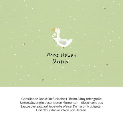 Grußkarte - Gans lieben Dank