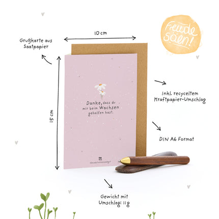 Grußkarte - Danke, dass du beim Wachsen geholfen hast