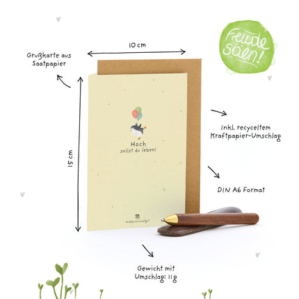 Grußkarte - Hoch sollst du leben!