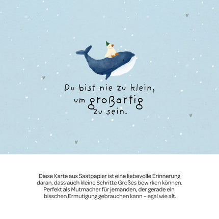 Grußkarte - Du bist nie zu klein, um großartig zu sein