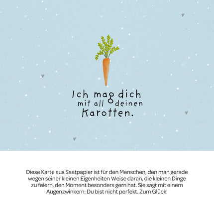 Grußkarte - Ich mag dich mit all deinen Karotten