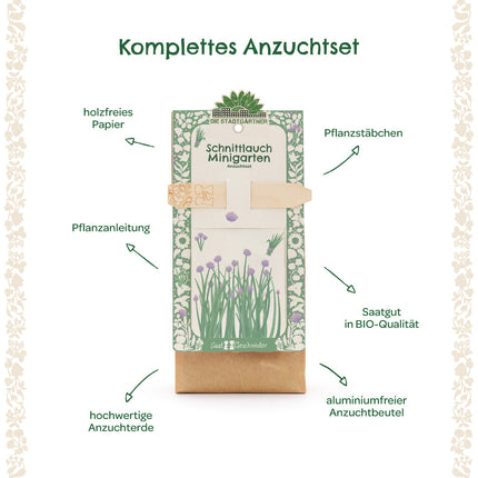 Anzuchtset – Minigarten BIO-Schnittlauch