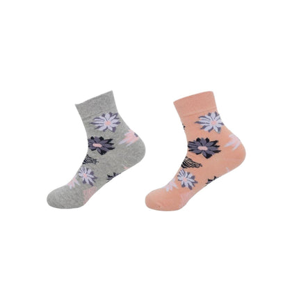 2er Pack Damen Socken » 2 Paar Strümpfe "Garden Socks" » atmungsaktive Damensocken in Einheitsgröße (36-41) » Garden Blumendesign