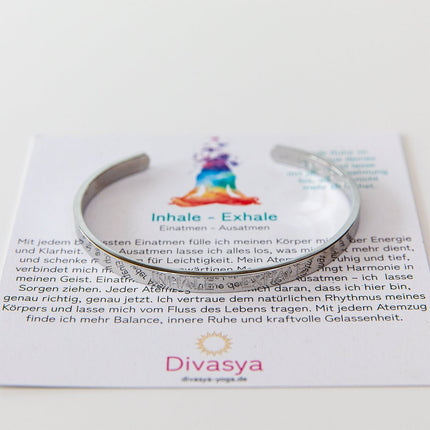 Armreif mit Gravur | Silber | Inhale - Exhale