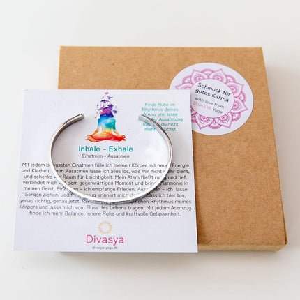 Armreif mit Gravur | Silber | Inhale - Exhale