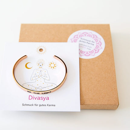 Armreif mit Gravur | rosé vergoldet | Be the light