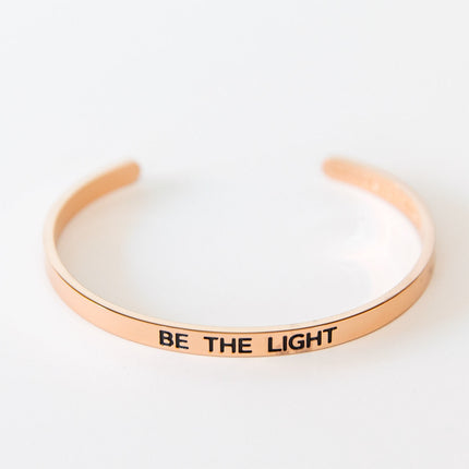 Armreif mit Gravur | rosé vergoldet | Be the light