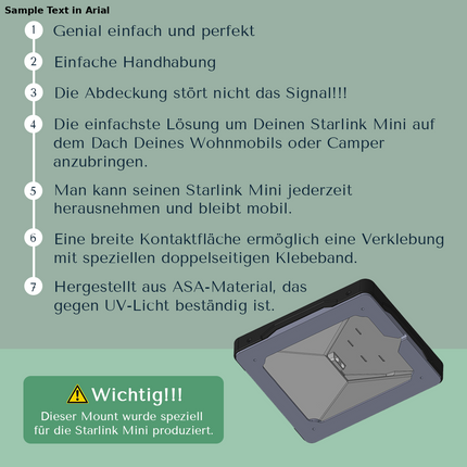 Starlink Mini Magnet Halterung für Kastenwagen Wohnmobil Dach & Camper Van