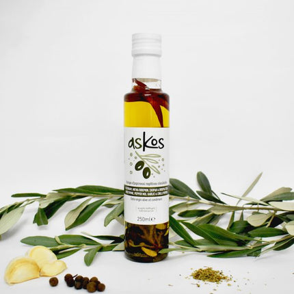ASKOS - Olivenöl mit Thymian, Chili,  Pfeffer & Knoblauch 250ml