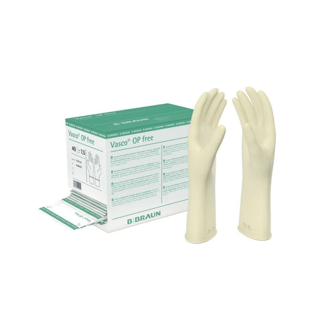B. Braun Vasco OP free OP-Handschuhe latexfrei steril Gr. 7   | Packung (40 Paare)