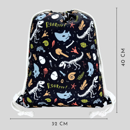 Kinder Turnbeutel Dino Skelett