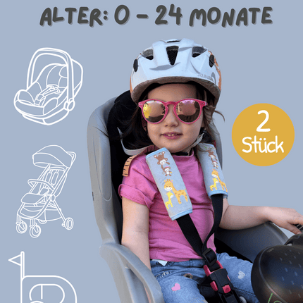 Baby Gurtschutz Baby Tiere mit Mama