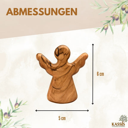 Schutzengel Handschmeichler aus Olivenholz mit Spruch „Lieblingsmensch“ | Mutmacher Glücksbringer Geschenk Liebe, Geburtstag