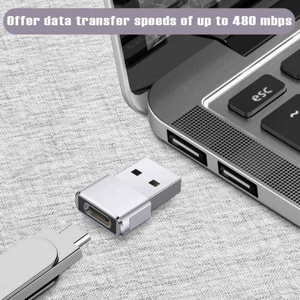 2 Stück USB Adapter Wandler Konverter USB 2.0 USB-A Stecker auf USB-C Buchse OTG