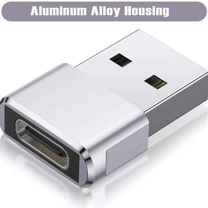 2 Stück USB Adapter Wandler Konverter USB 2.0 USB-A Stecker auf USB-C Buchse OTG