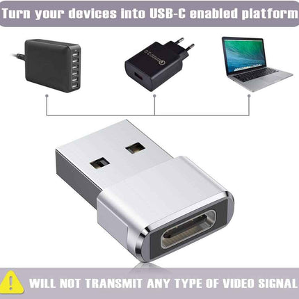 2 Stück USB Adapter Wandler Konverter USB 2.0 USB-A Stecker auf USB-C Buchse OTG