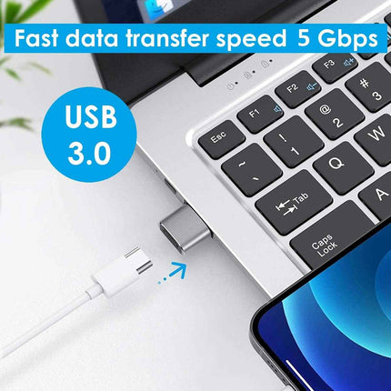2 Stück USB Adapter Wandler Konverter USB 3.0 USB-A Stecker auf USB-C Buchse OTG