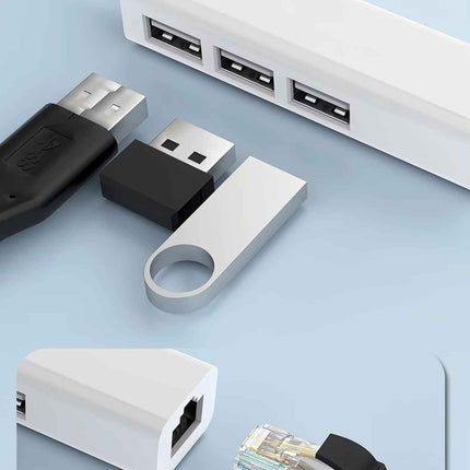 USB C auf 3x USB A und RJ45 Ethernet LAN Adapter Hub Mac USB-C 10/100 Mbps