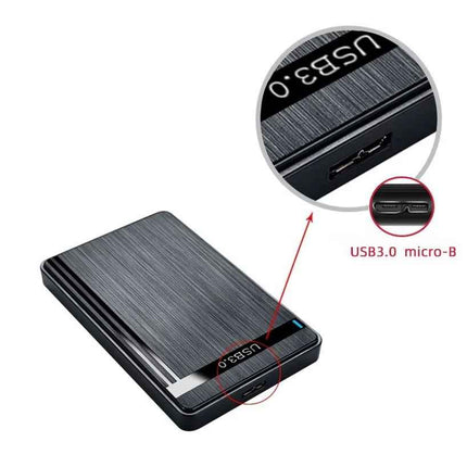 Externes Festplattengehäuse 2.5 Zoll USB 3.0 Micro-B SATA HDD SSD Case Gehäuse