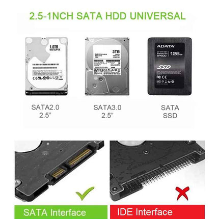 Externes Festplattengehäuse 2.5 Zoll USB 3.0 Micro-B SATA HDD SSD Case Gehäuse